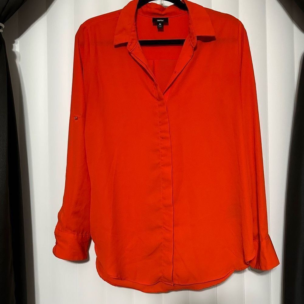 Massimo red/orange mix button down dress shirt